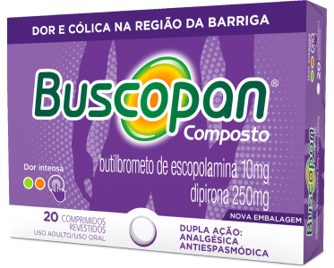 Foto da embalagem do produto Buscopan Composto.